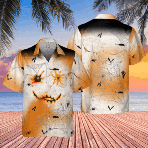 Halloween Face All-over Print Pocket Hawaiian Shirt
