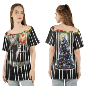 What's This All-over Print Women's Off-the-shoulder T-shirt