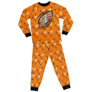 Skeleton Orange All-over Print Adult Raglan Pajamas Set