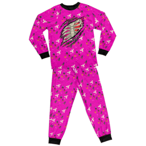 Skeleton Pink All-over Print Adult Raglan Pajamas Set