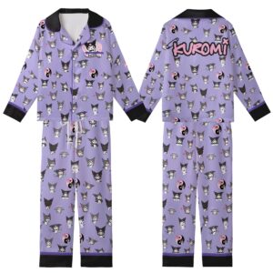 Kuromi All-over Print Kid Satin Pajamas Set (No Pocket)