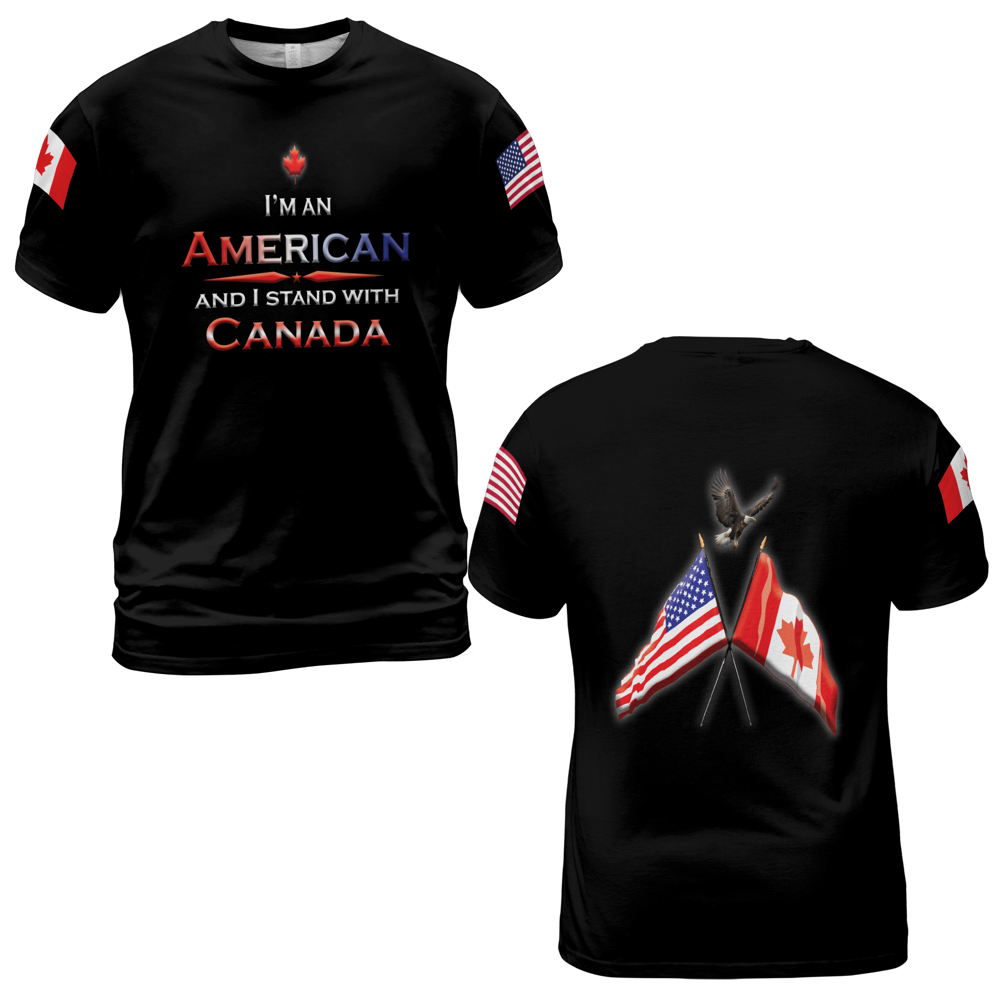 USA Stand w-Canada All-over Print Unisex T-shirt